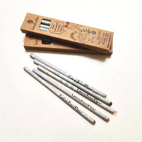 Plantable Recycled News paper Seed Pencils - Pack of 10 pencils