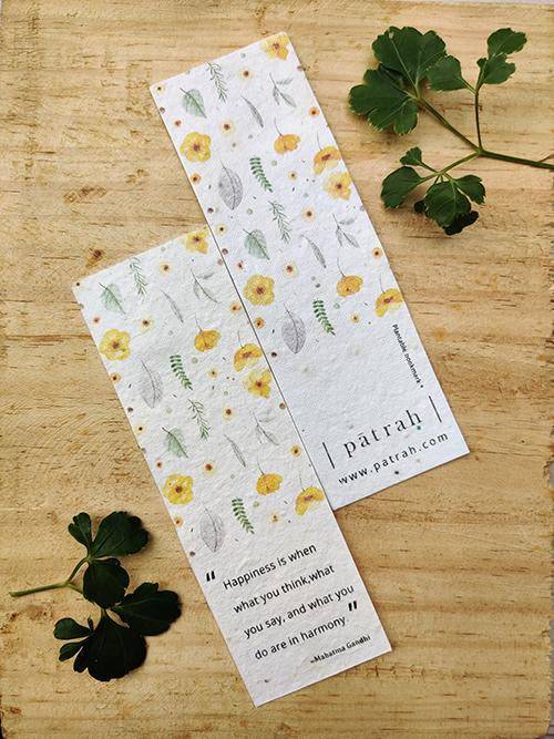 Plantable Seed-Paper Bookmark - Tulsi Seeds