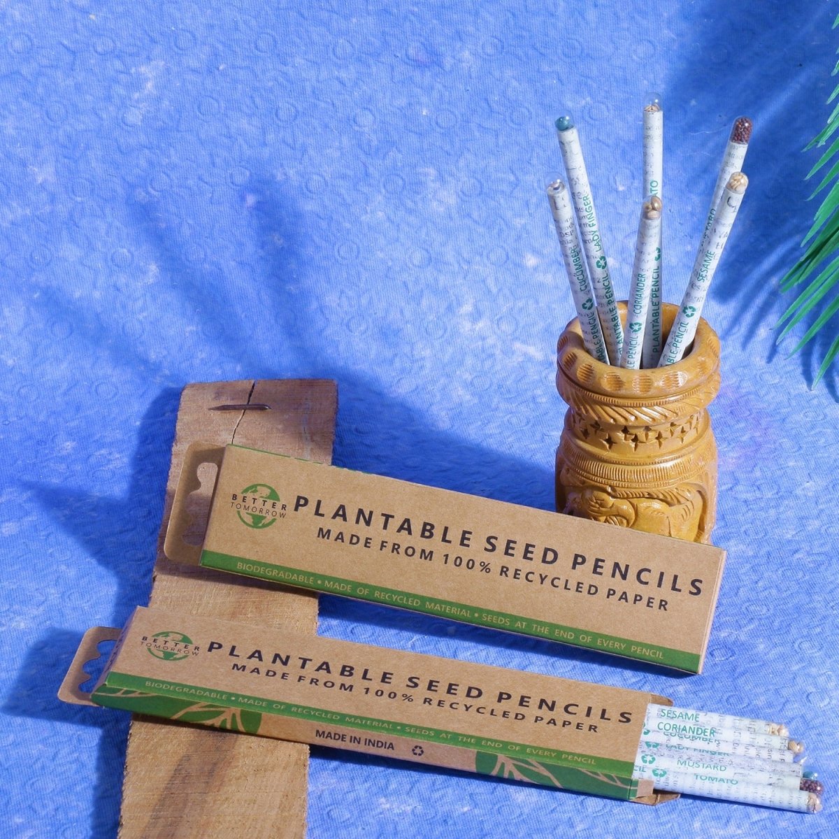 Plantable Seed Pencils made of Recycled Newspaper - Pack of 6 Pencils