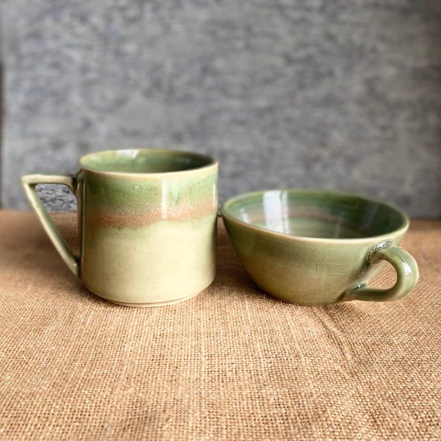 Prithvi Mug | Shades of Green | Hand glazed | Microwave Proof