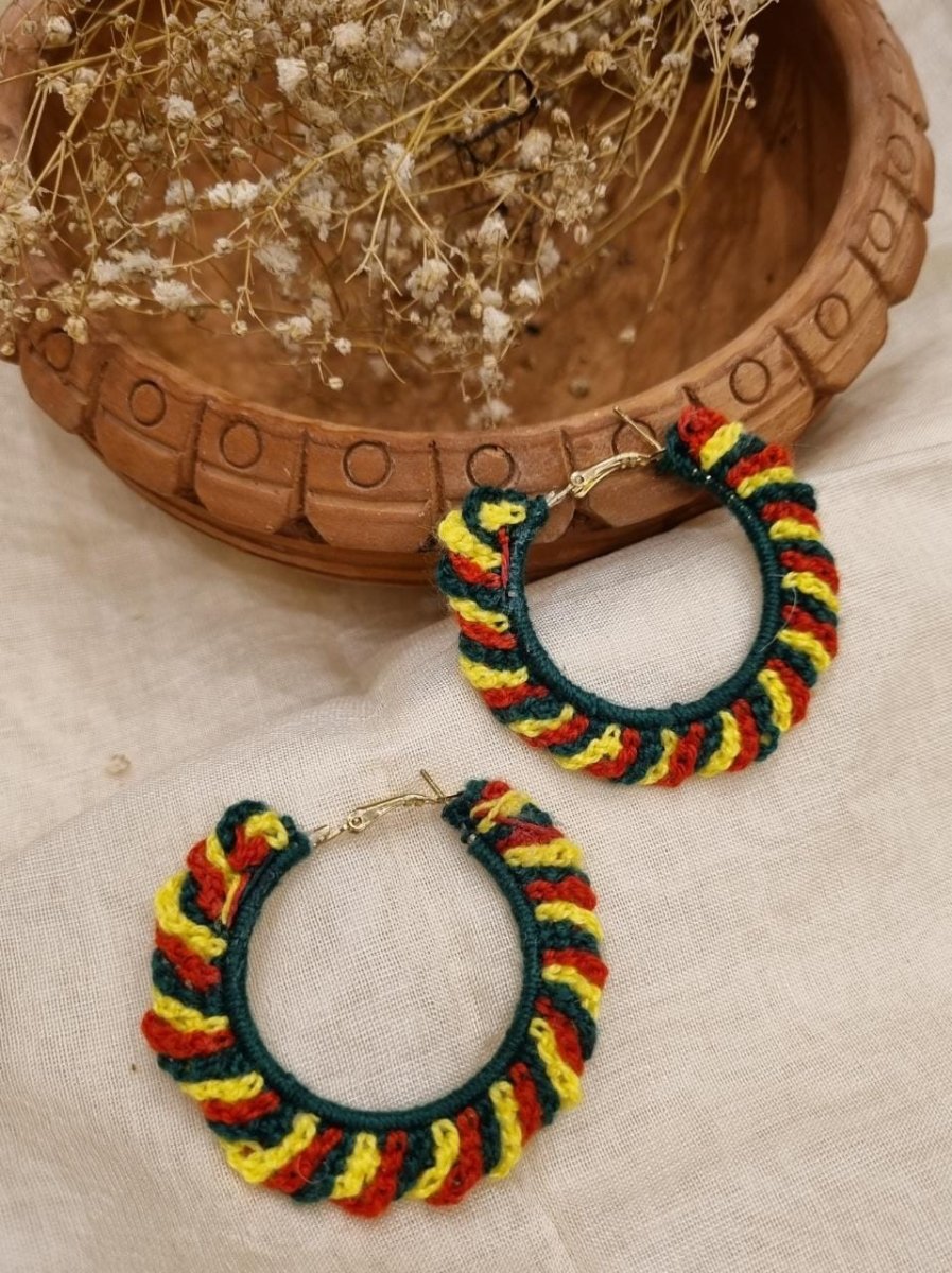 Rangeen Crochet Earrings | Handwoven earrings