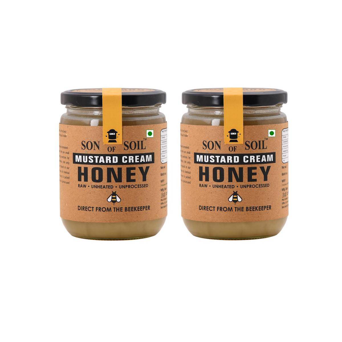 Raw Organic Mustard Honey 665g x 2 | Pack of 2