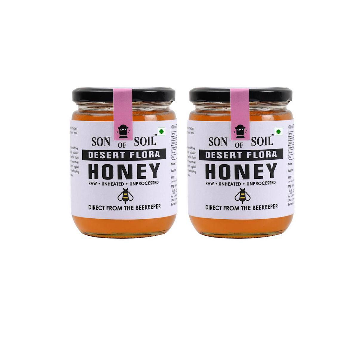 Raw Unprocessed Desert Flora Honey | 665 gm x 2 ( Pack of 2 )