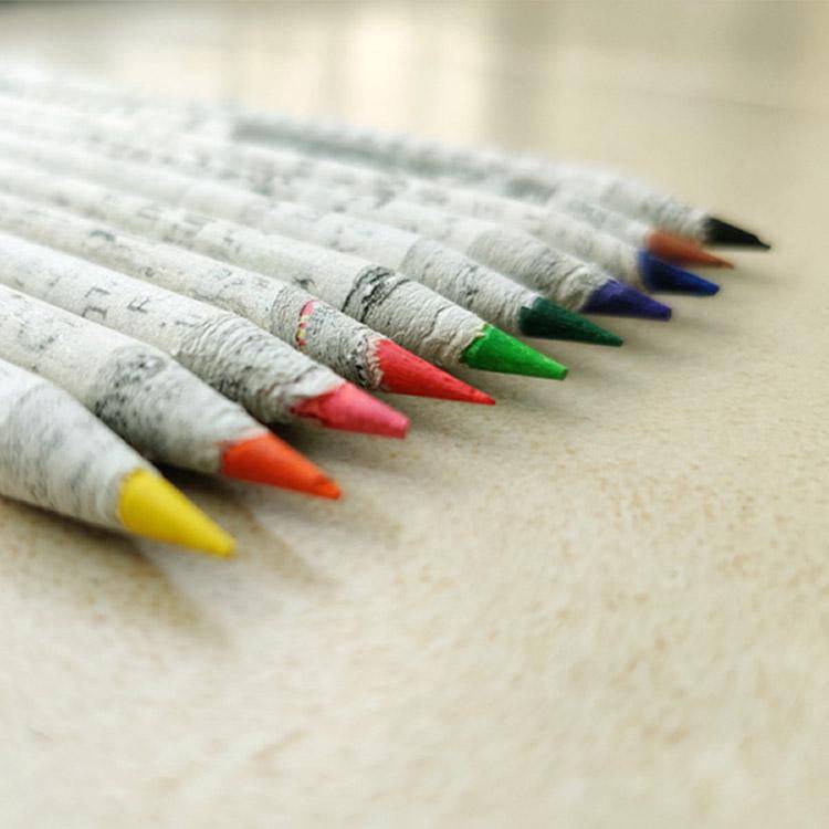 Recycled News Paper Colour Pencils- Set of 10 Pencils x 2 Packs