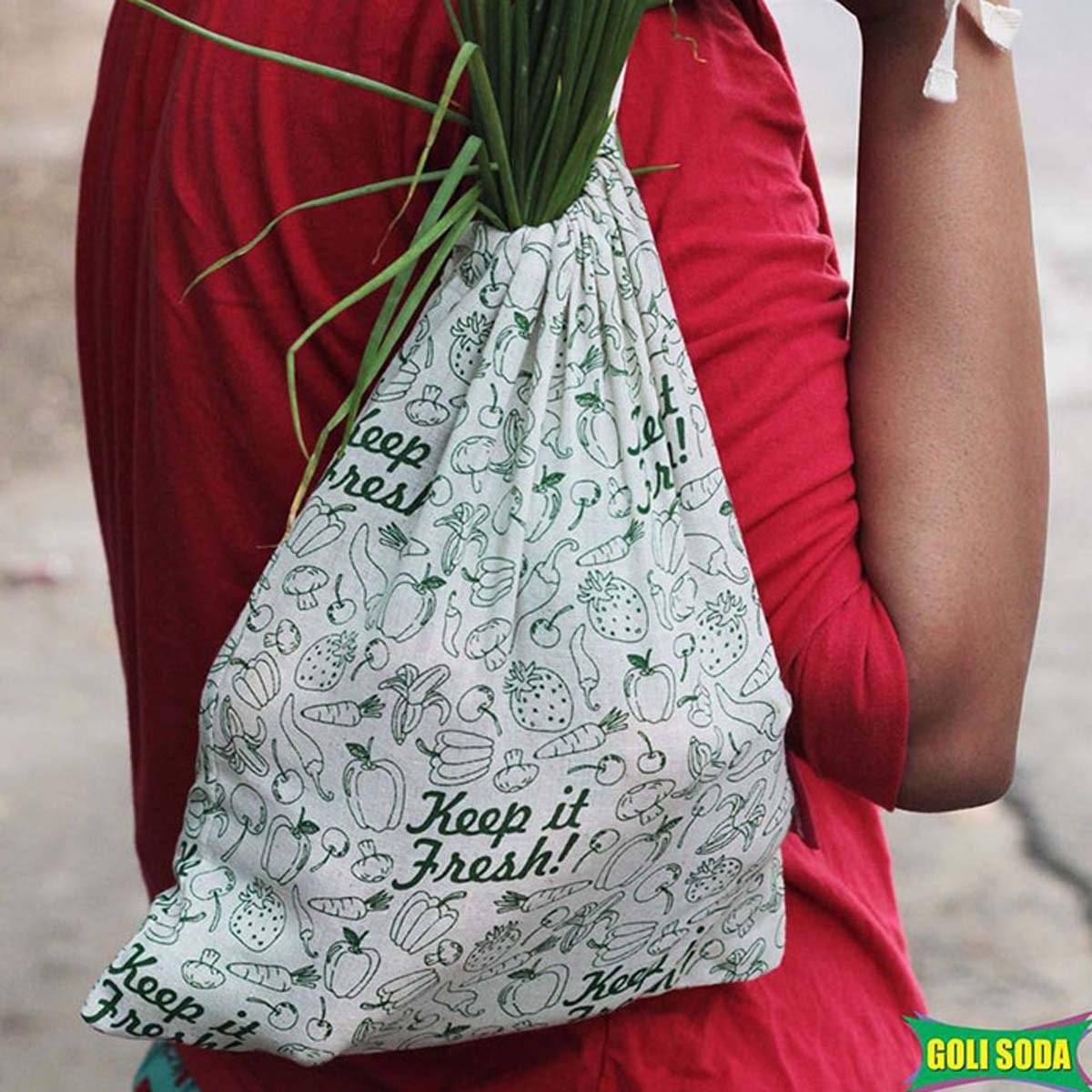 Reusable Cotton Bag for Veggies, Roti, Sprouting & Paneer- Set of 2 Big