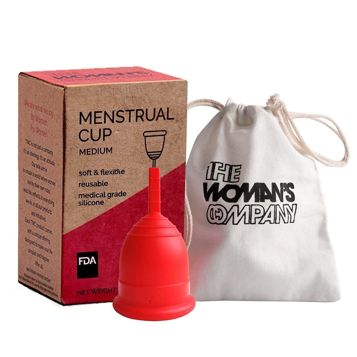 Reusable Menstrual Cup for Women- Medium Size with Pouch