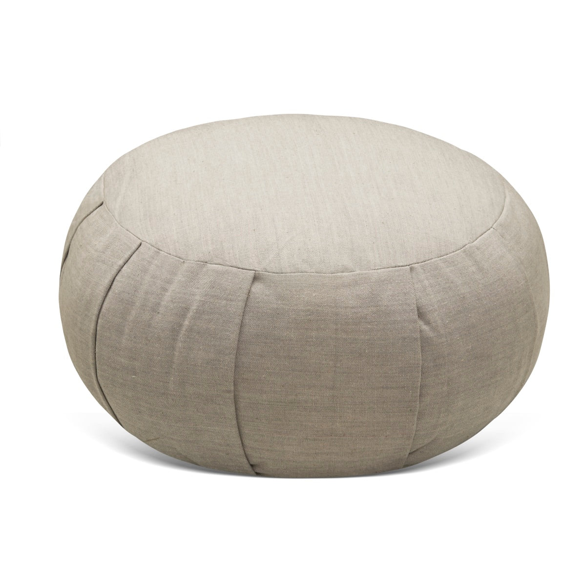 Round Zafu Meditation and Yoga Cushion- Filled with Cotton- Light Grey