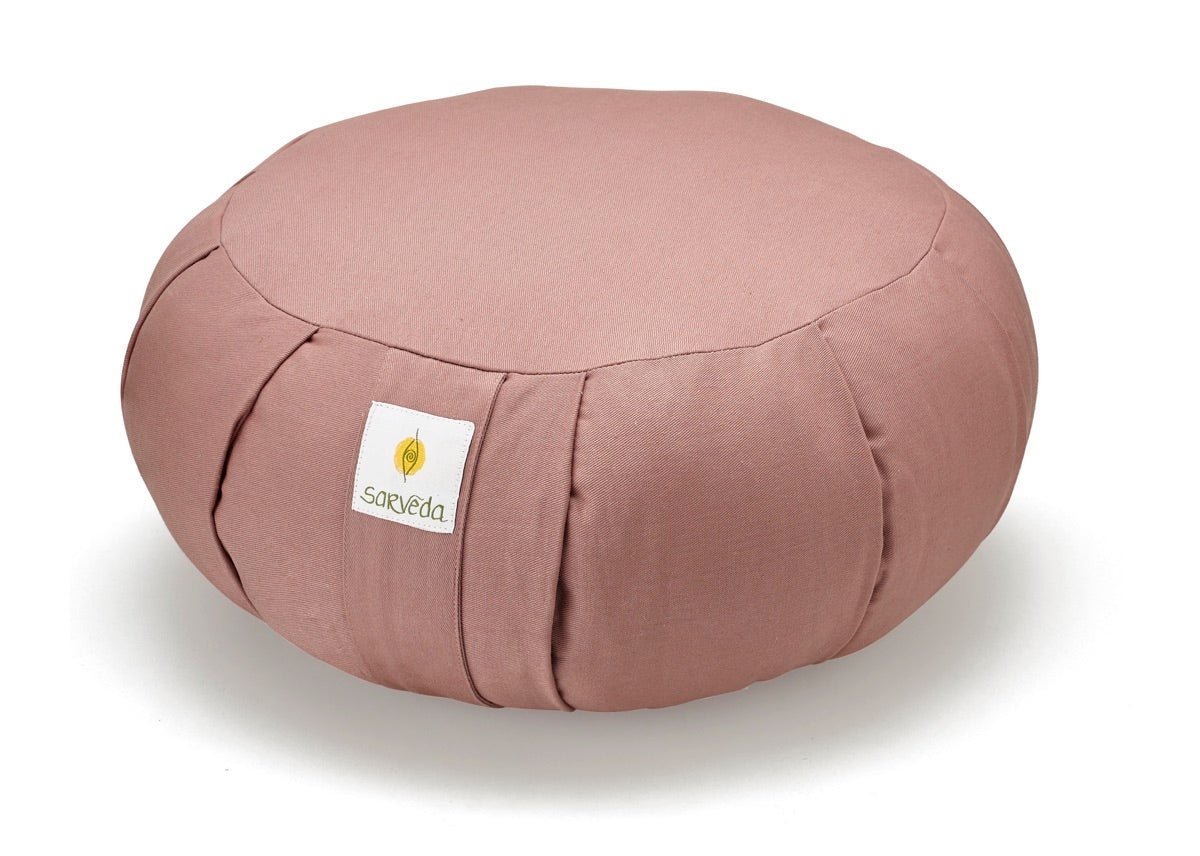 Round Zafu Meditation and Yoga Cushion- Filled with Cotton- Rose