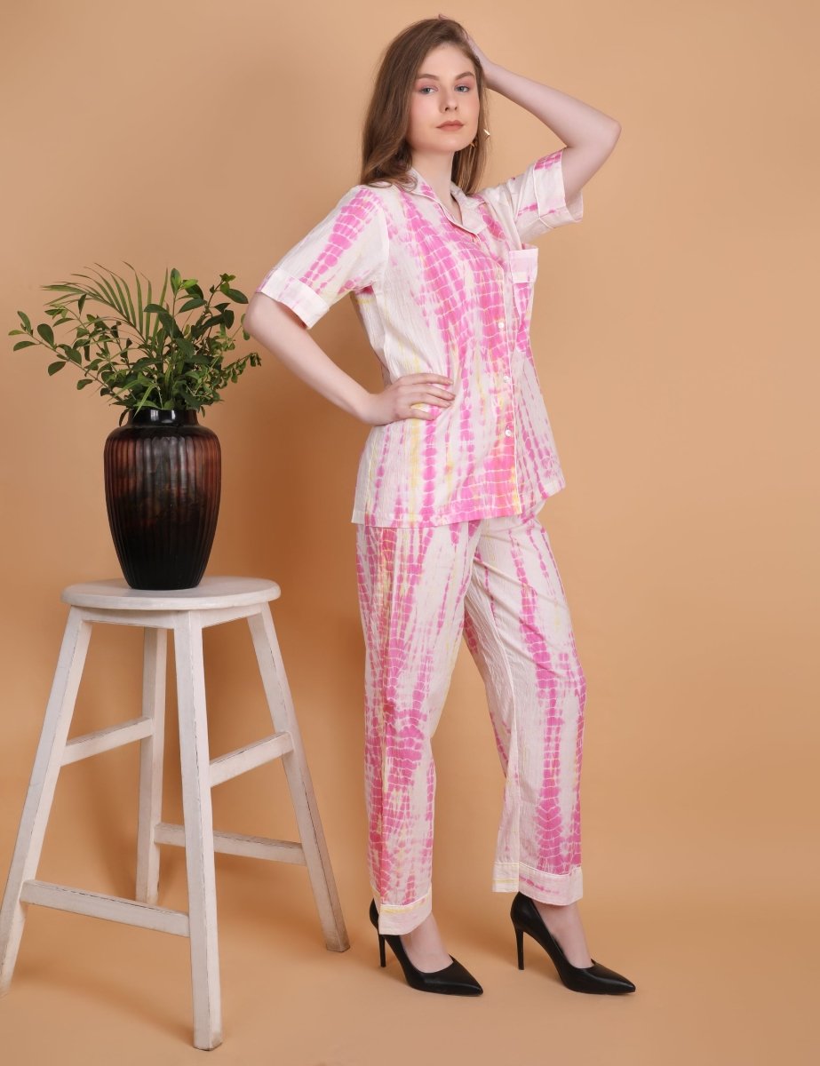 Ruby Handblock Print Cotton Pyjama Set