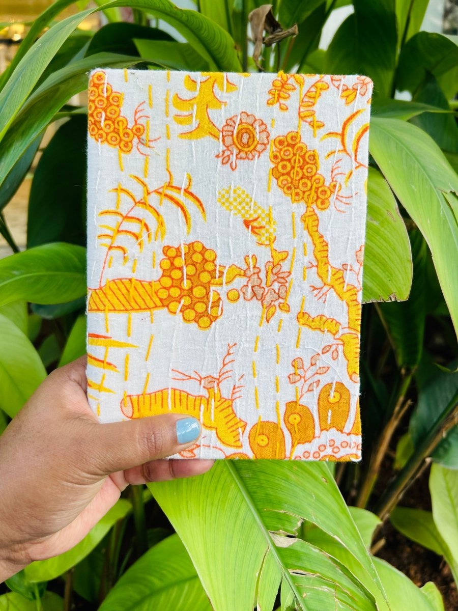 Saffron- Upcycled Fabric Journal-Hard-bound