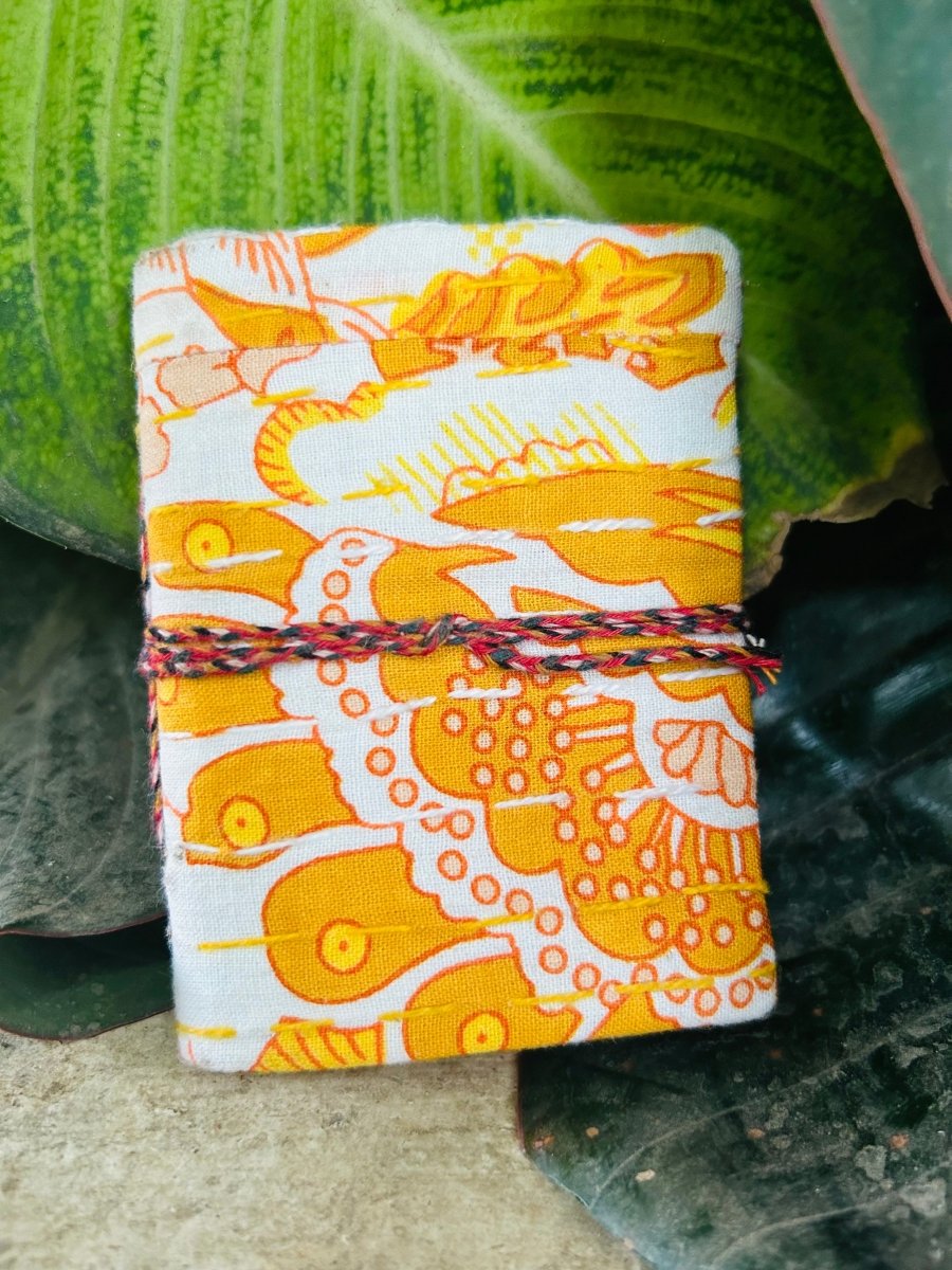 Saffron- Upcycled Fabric-Pocket Diary