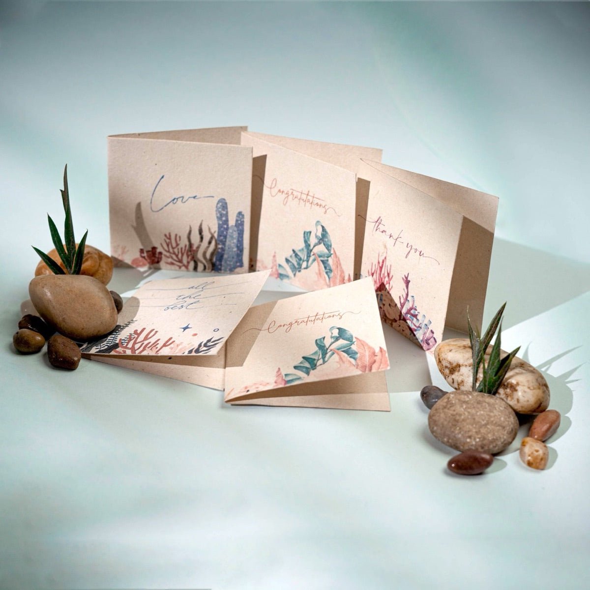 Samudra Handmade Foldable Hemp Paper Gift Cards Set- CUSTOMIZED