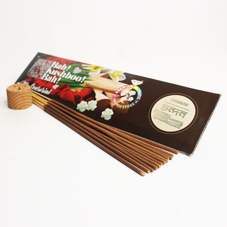 Sandalwood / Chandan Bah Kushboo Bah Premium Sensorial Aromatic Incense Sticks (10 Packs = 200+ Sticks)