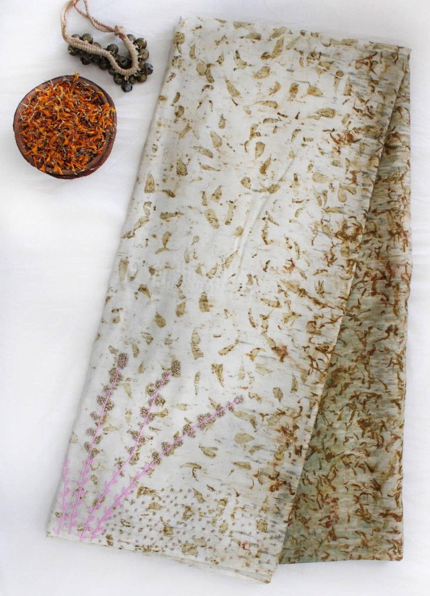 Saraswati - Khadi Tussar Cotton Saree- Multi