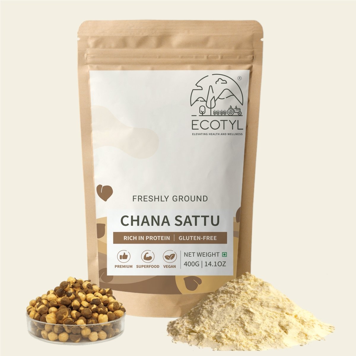 Sattu Atta-400g | Roasted Gram Flour | Plant Based Protein