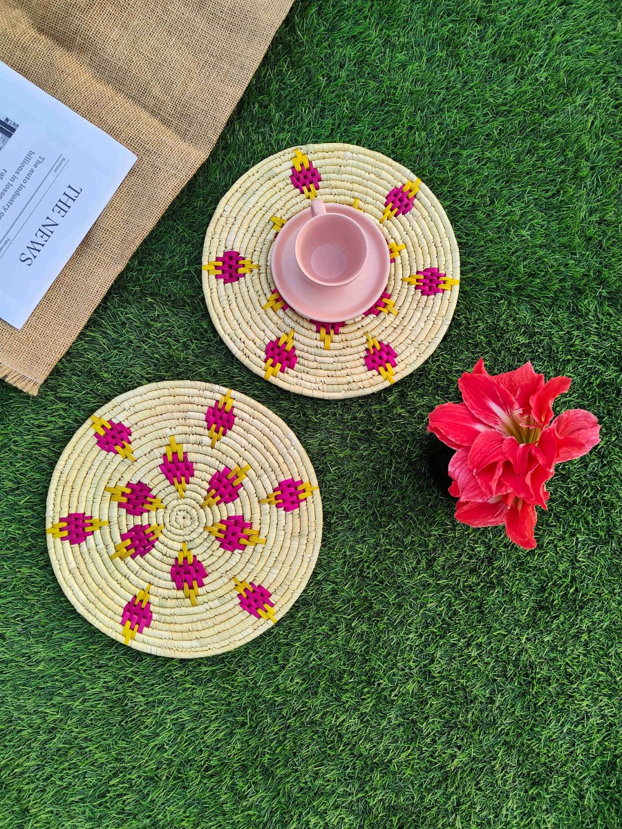 Set of 2 | Moonj Grass Round Placemats