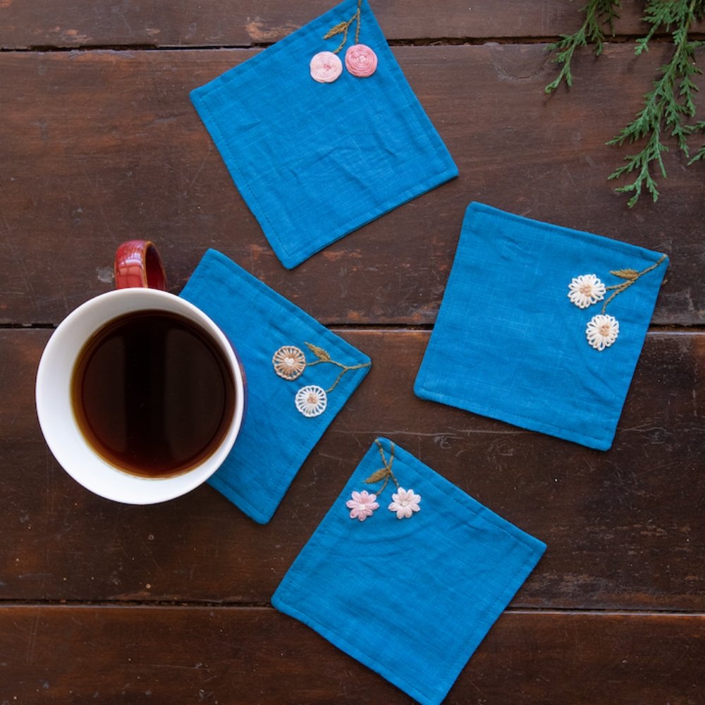 Damini Blue Set of 4 Coasters