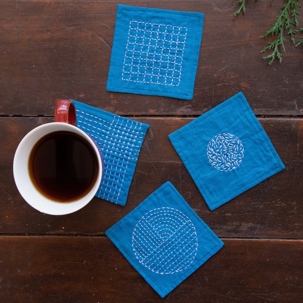 Gayathri Blue Set of 4 Coasters