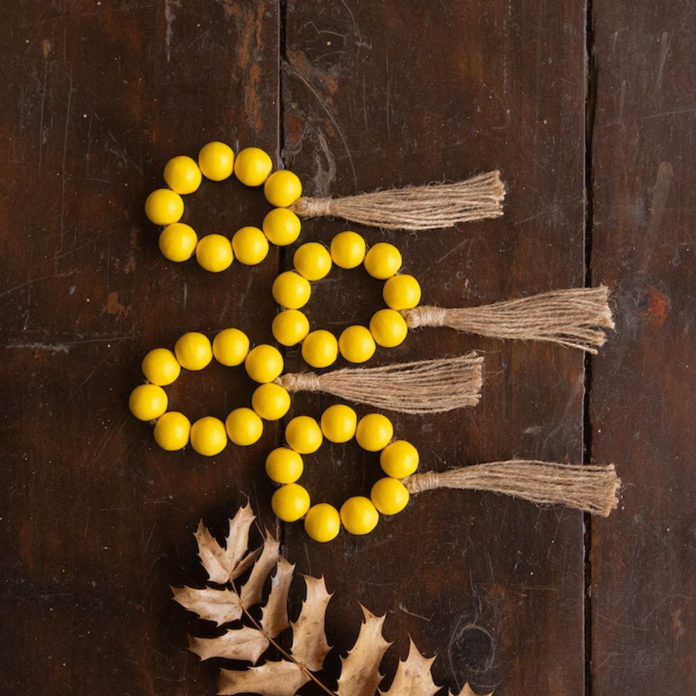 Isha Yellow Set of 4 Napkin Rings