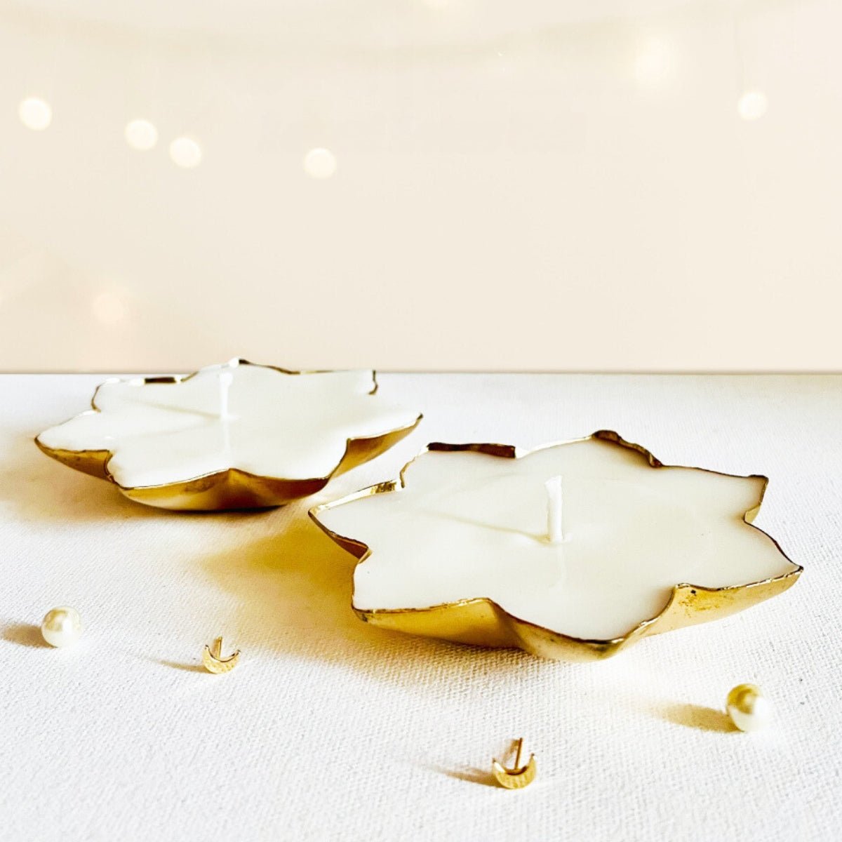 Shanvi | Laxmi Lotus Urli 100% Coconut Wax Candles | Set of 2