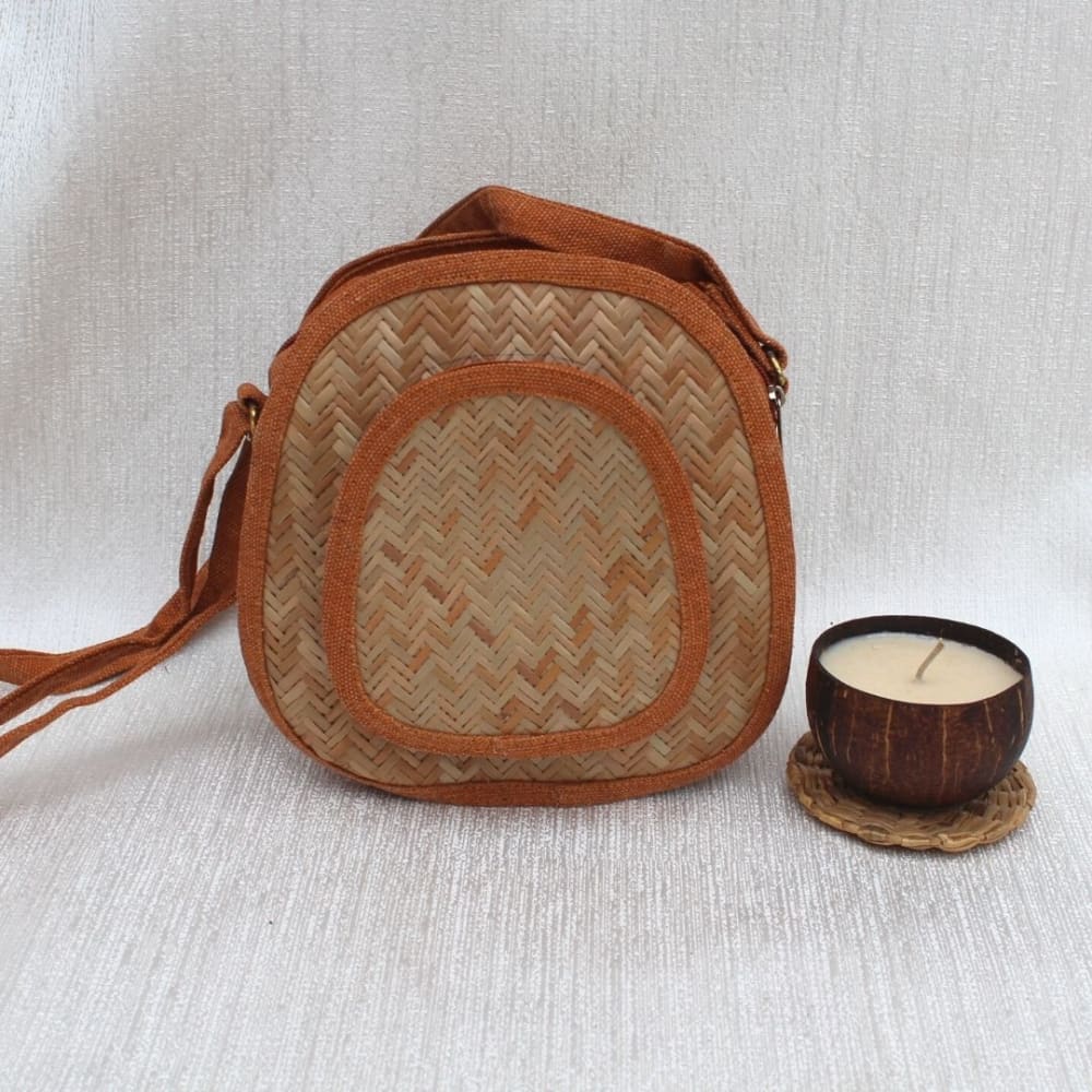 Shital Pati & Jute Oval Sling Bag