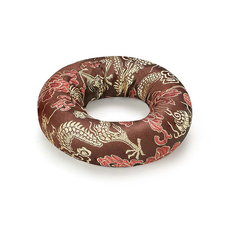 Silk Ring Cushions for Singing Bowl-Brown-12cms