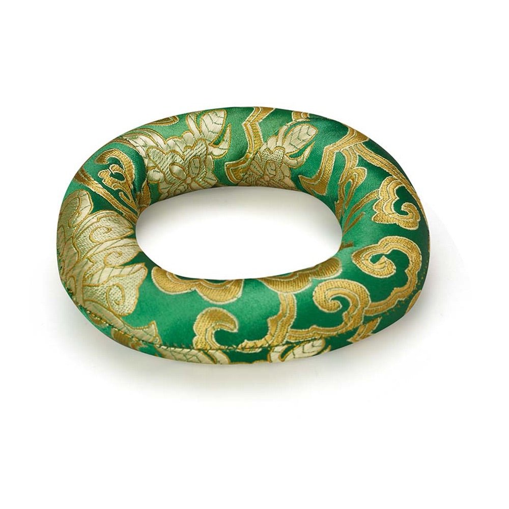 Silk Ring Cushions for Singing Bowl-Green-10cms