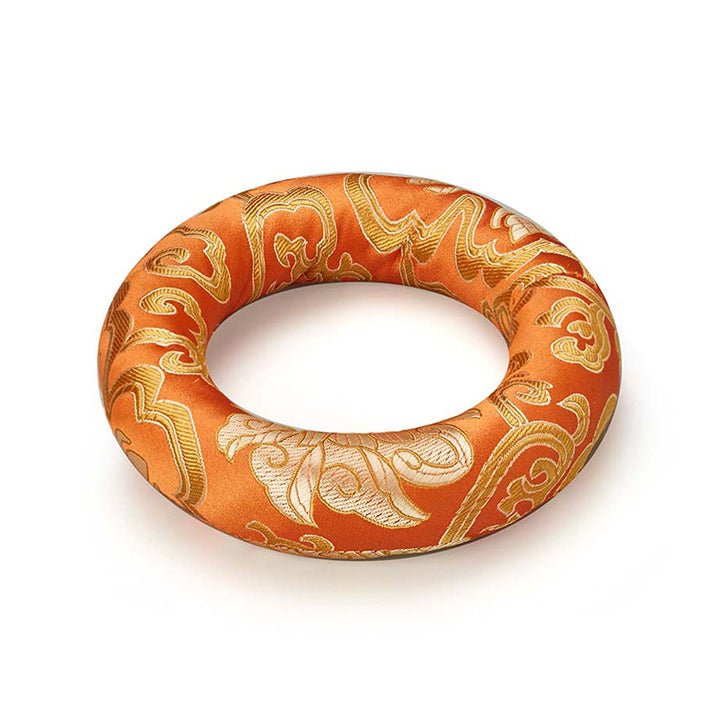 Silk Ring Cushions for Singing Bowl-Orange-12cms