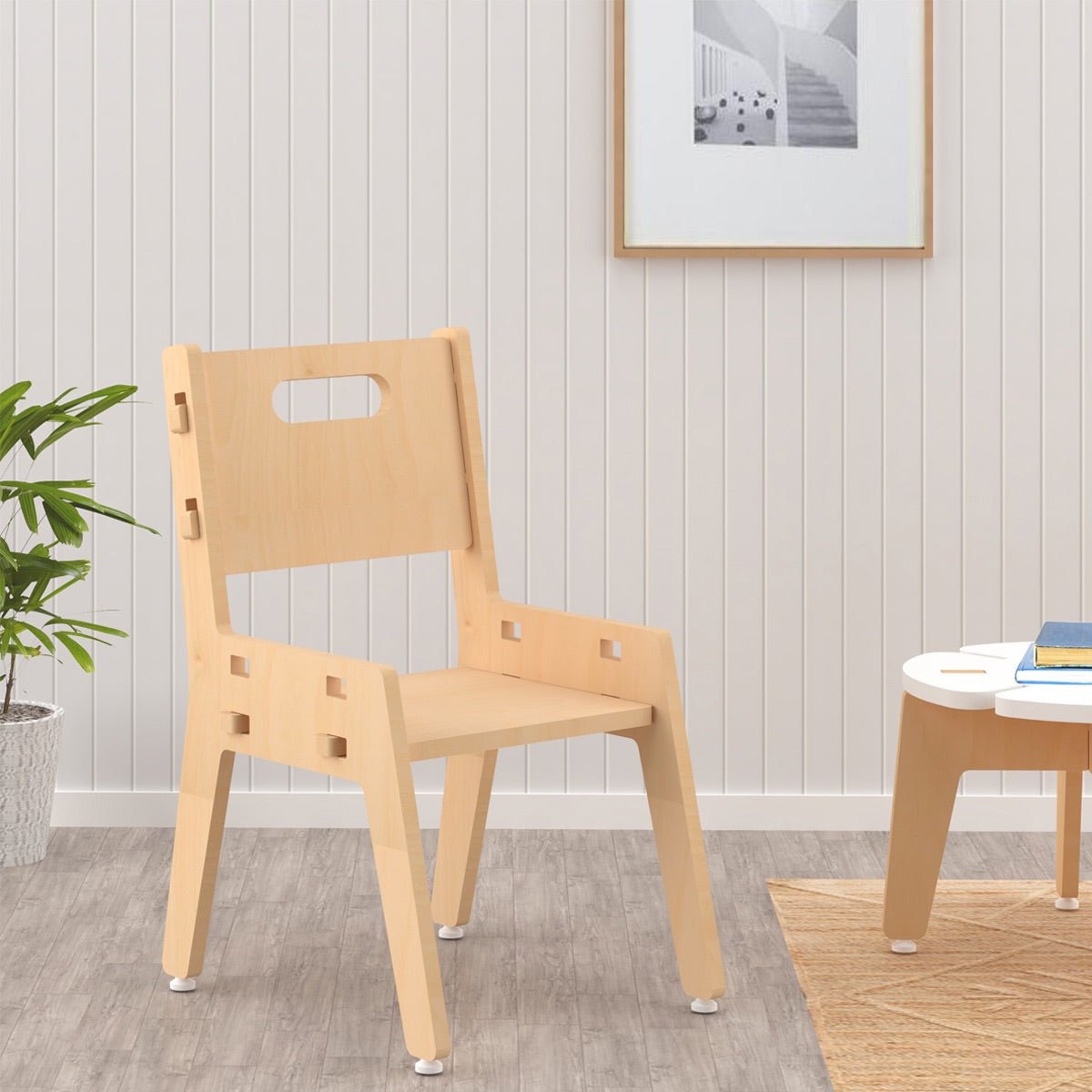 Silver Peach Childrens Wooden Chair