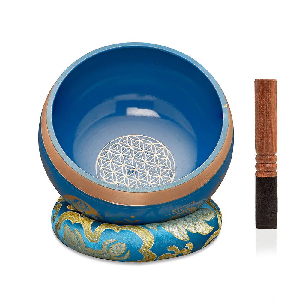 Singing Bowls Sacred Symbol Bowls- Sacred Symbol Blue-35 inches