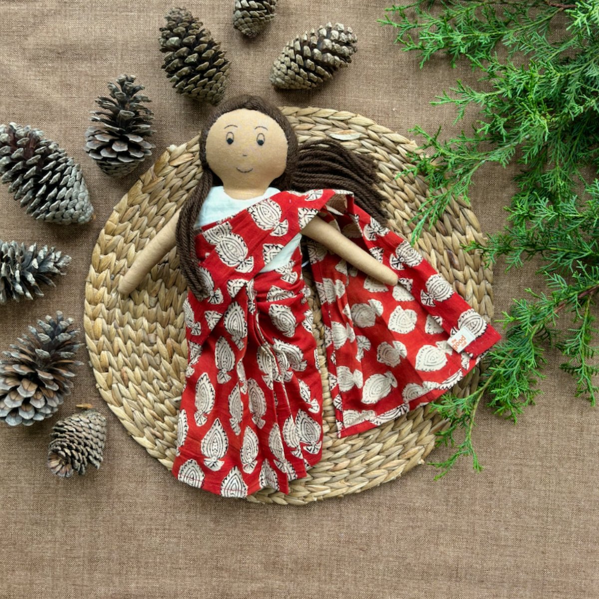 Single Doll- Manjula- Cotton Fabric Toy- Warm