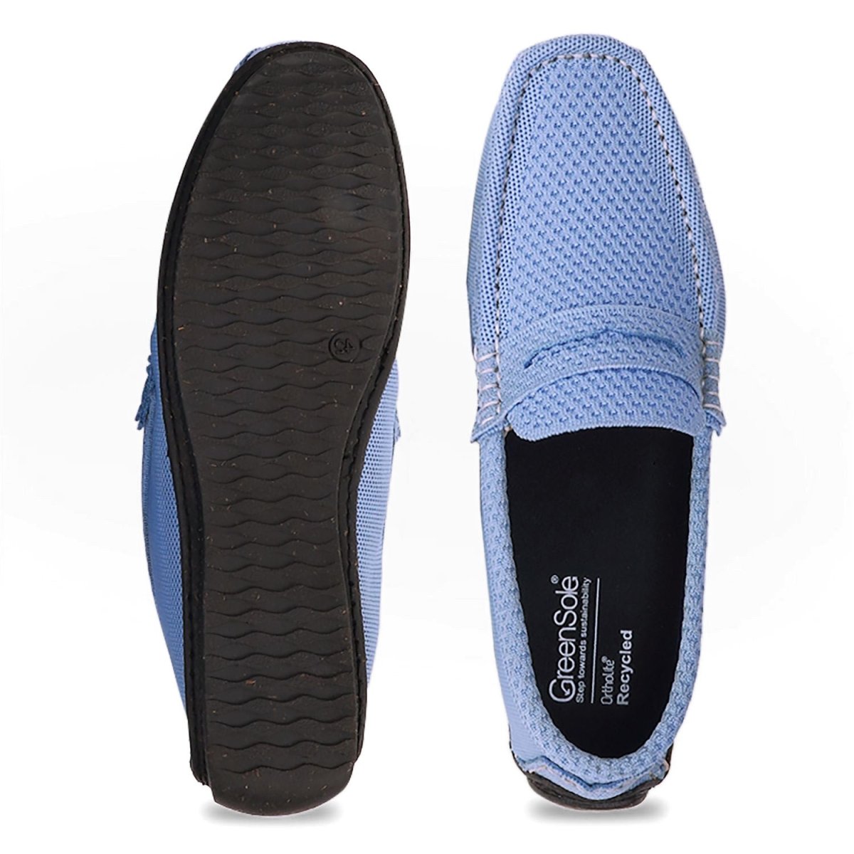 Sky Blue Moc Mens Shoes Loafers