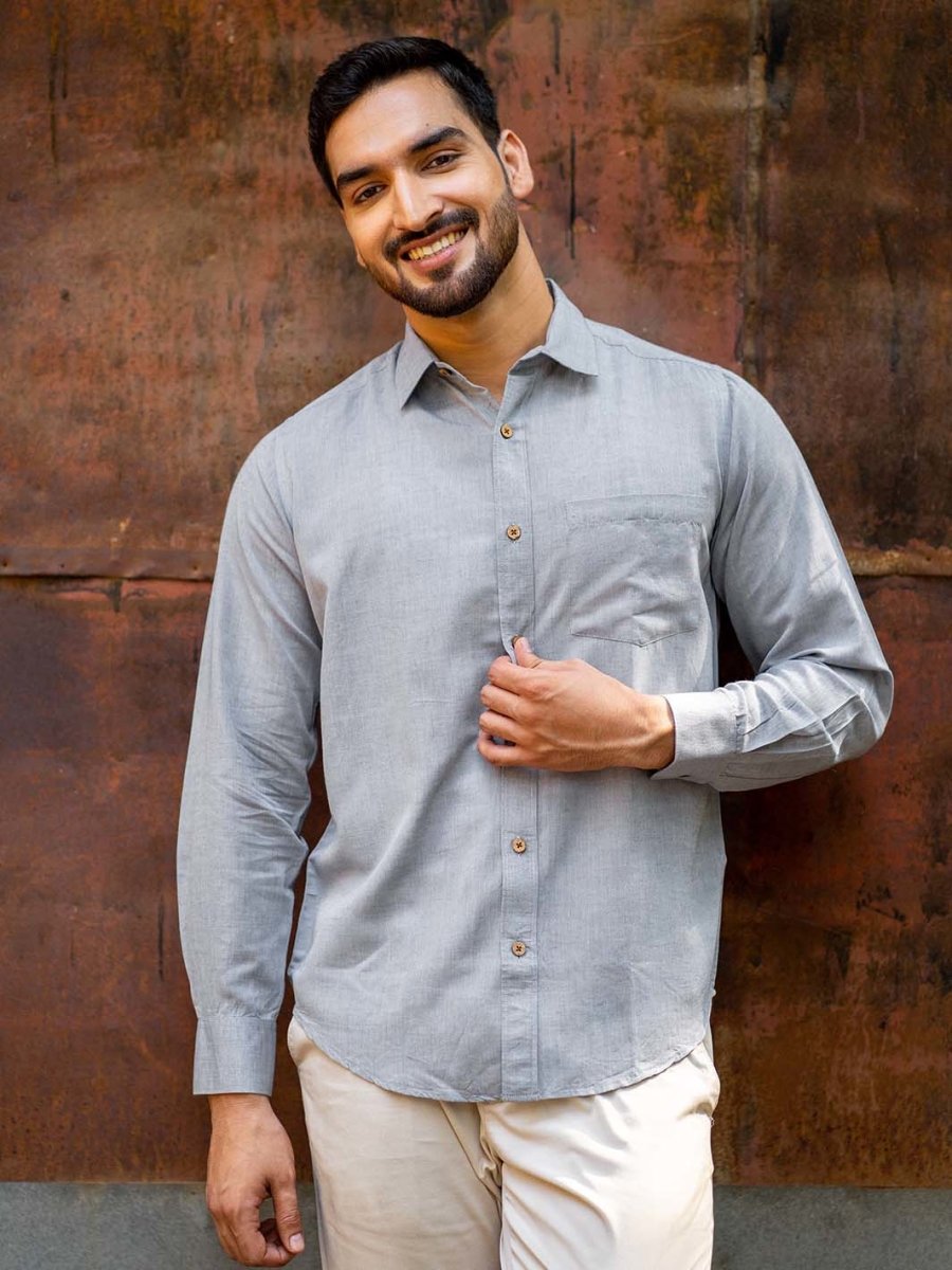 Slate Grey Full Sleeve Shirt in TENCEL™ Lyocell Linen