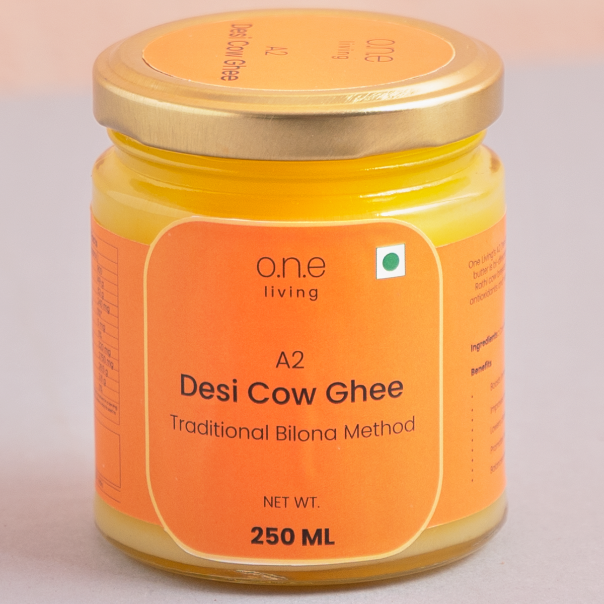 A2 Desi Cow Ghee | 250 ml | Traditional Bilona Method