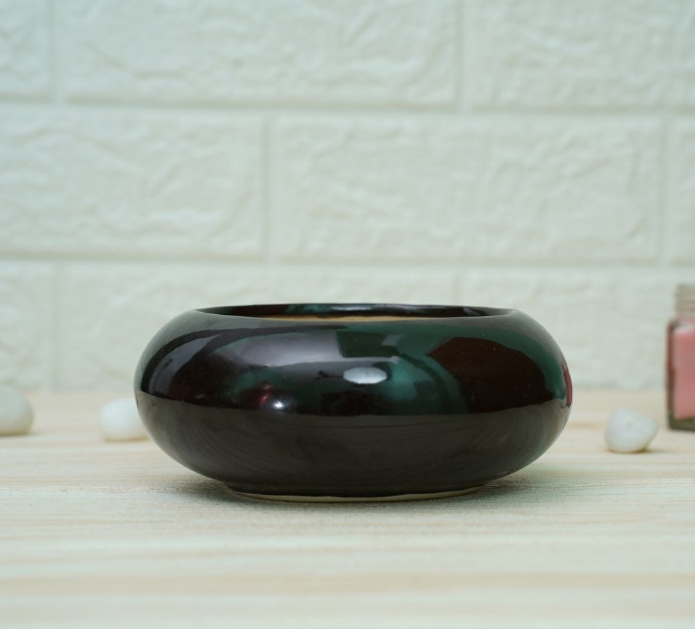 Small Ceramic Pots for Desk | Black