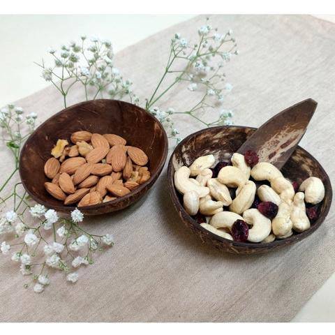 Small Coconut Shell Snack Bowls - Set of 2