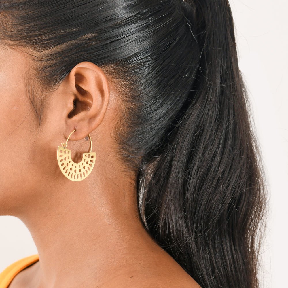 Small Hoop Patterned Earrings