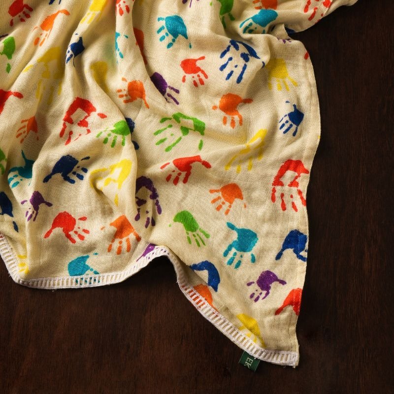 Soft Hand-printed Muslin Stole for Women