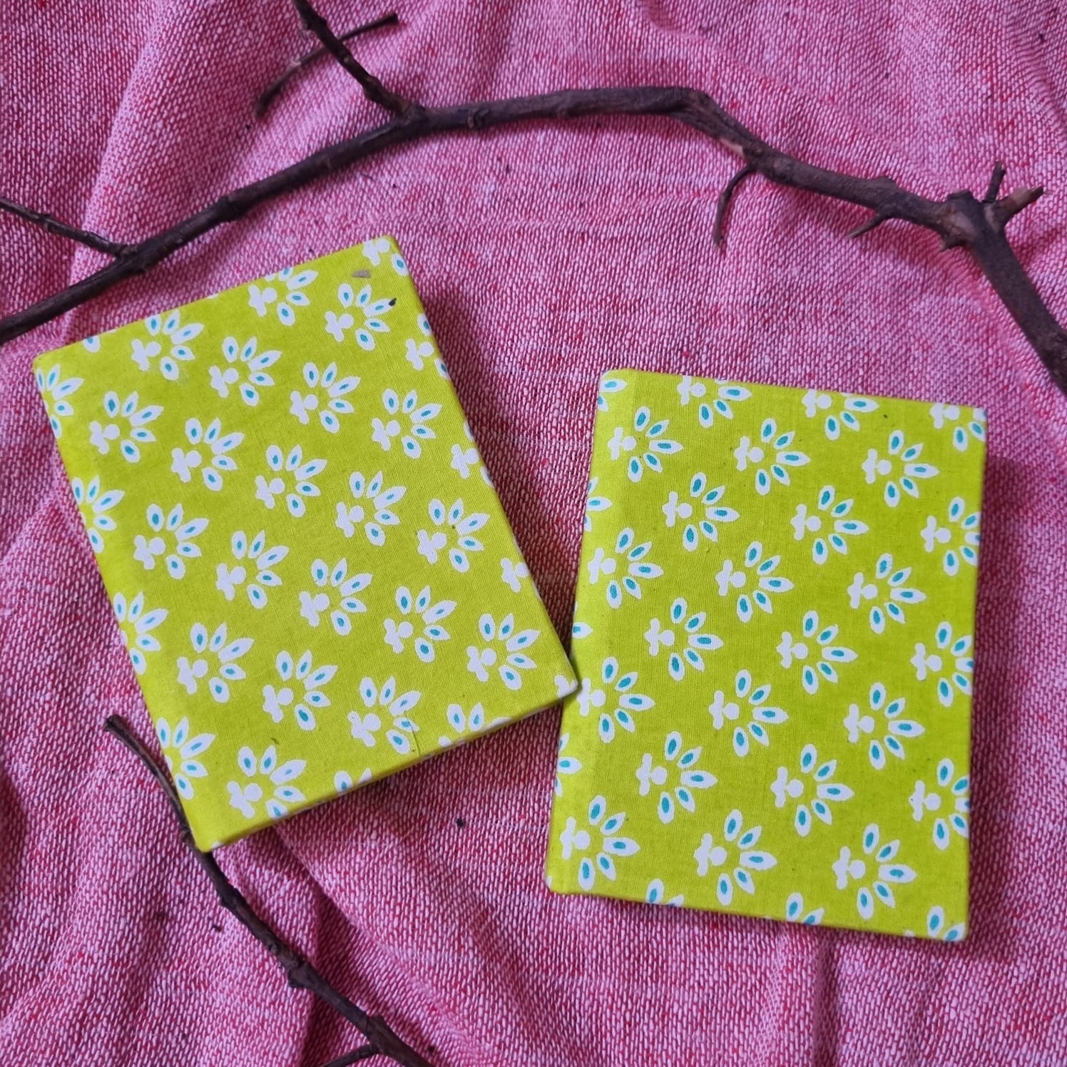 Soft Paradise- Upcycled Fabric-Pocket Diary