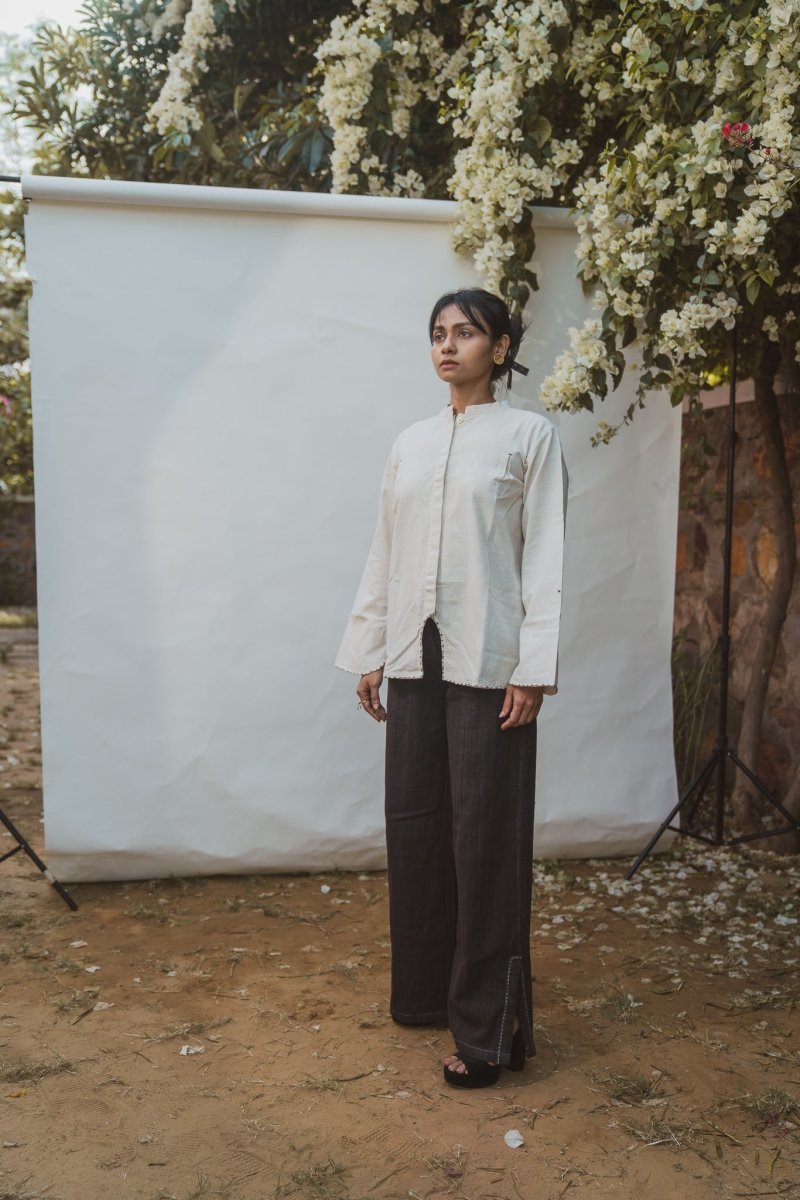 Sonder Cotton Mandarin Collar Blouse