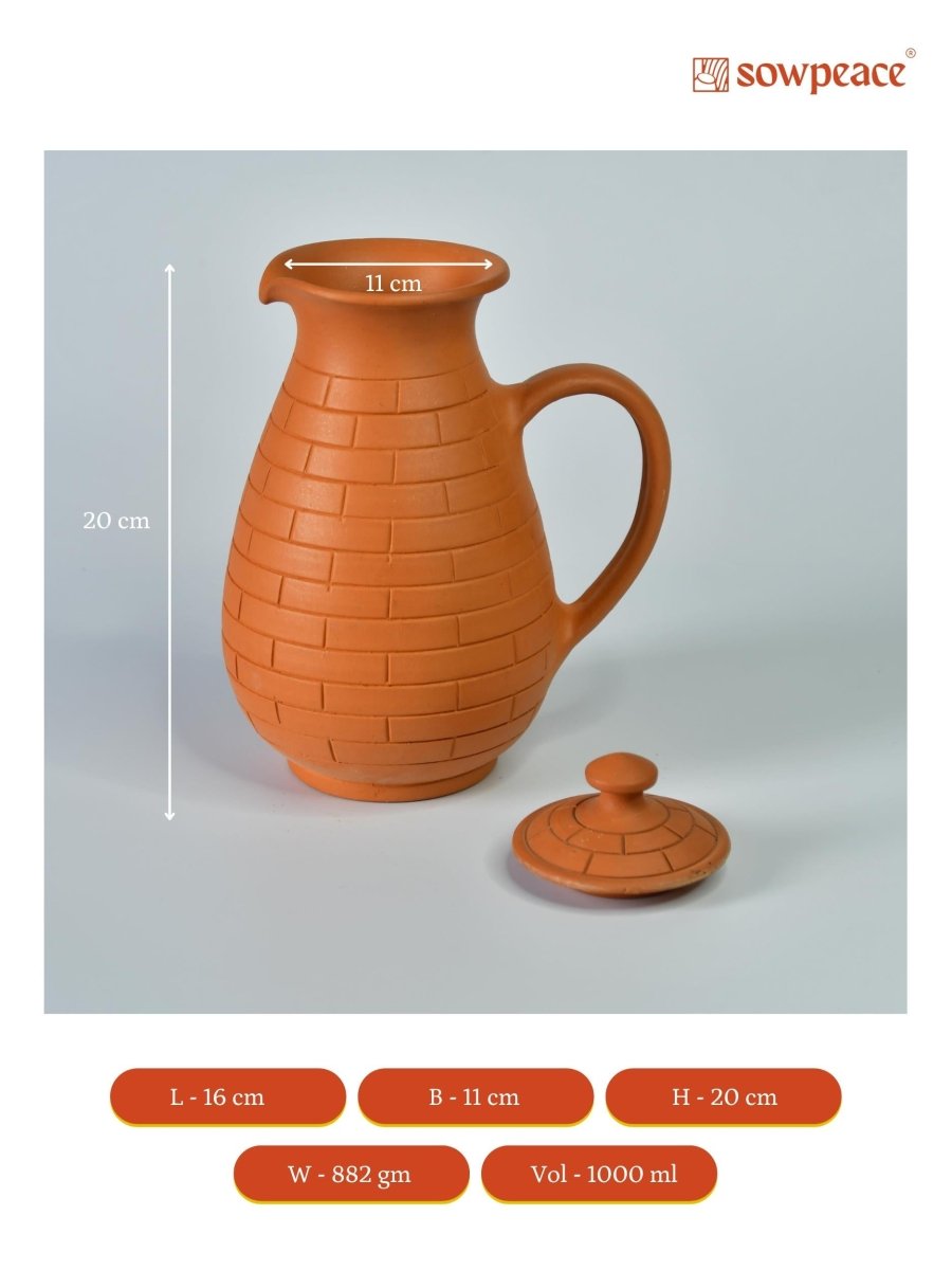 Sowpeace Earthy Elegance: Handcrafted Jug for Every Sip & Stash
