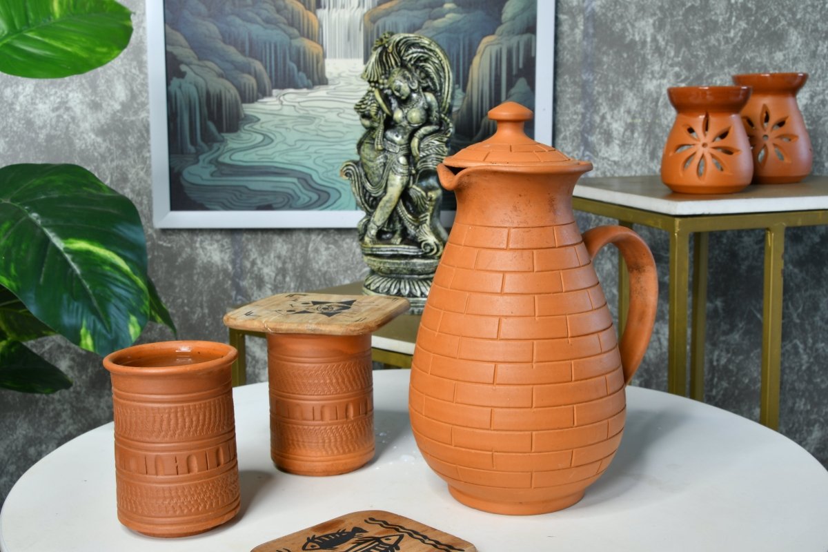 Sowpeace Earthy Elegance: Handcrafted Jug for Every Sip & Stash