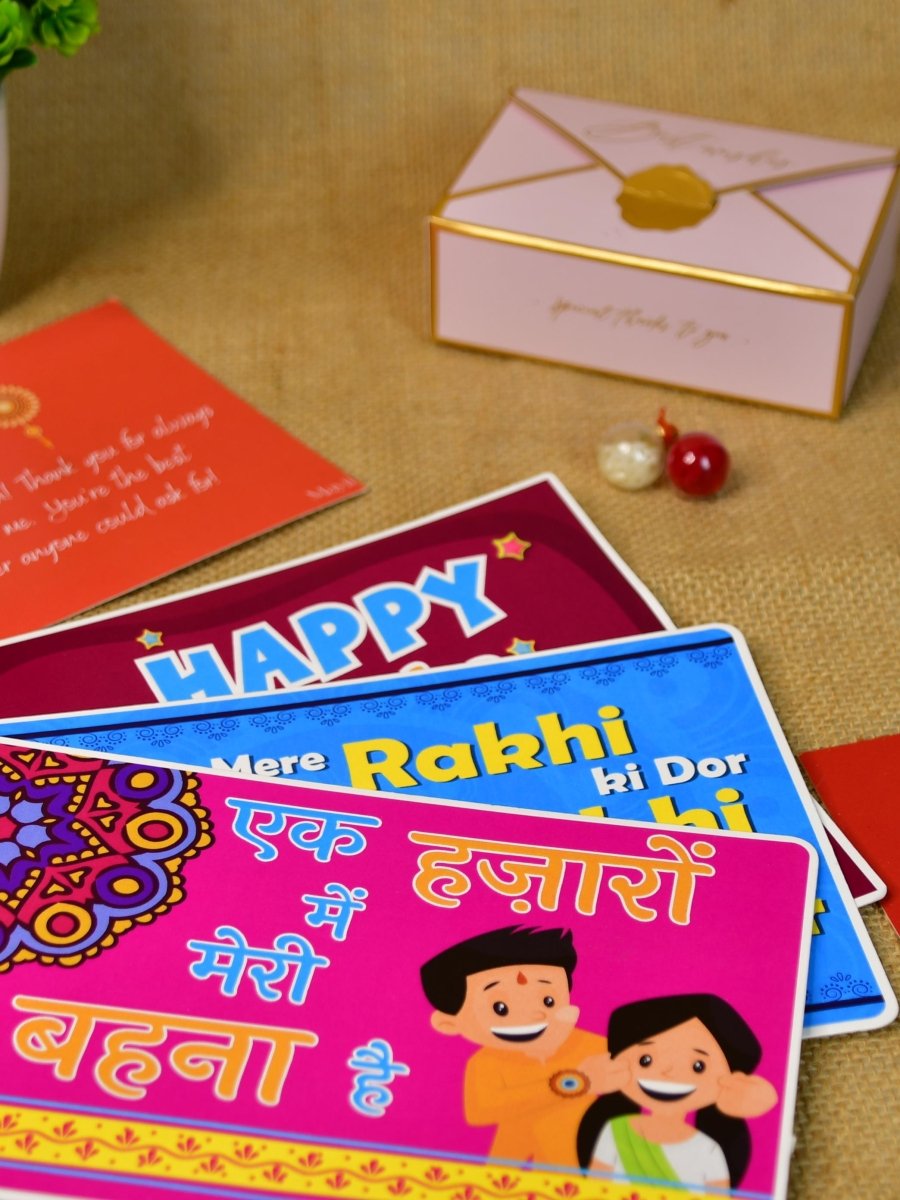 Sowpeace Exquisite Bhai Behen Rakhi Pack of 1 with Roli Chawal Thali, Chocolates, Buddha and Greeting card combo for Raksha Bandhan and Gifting