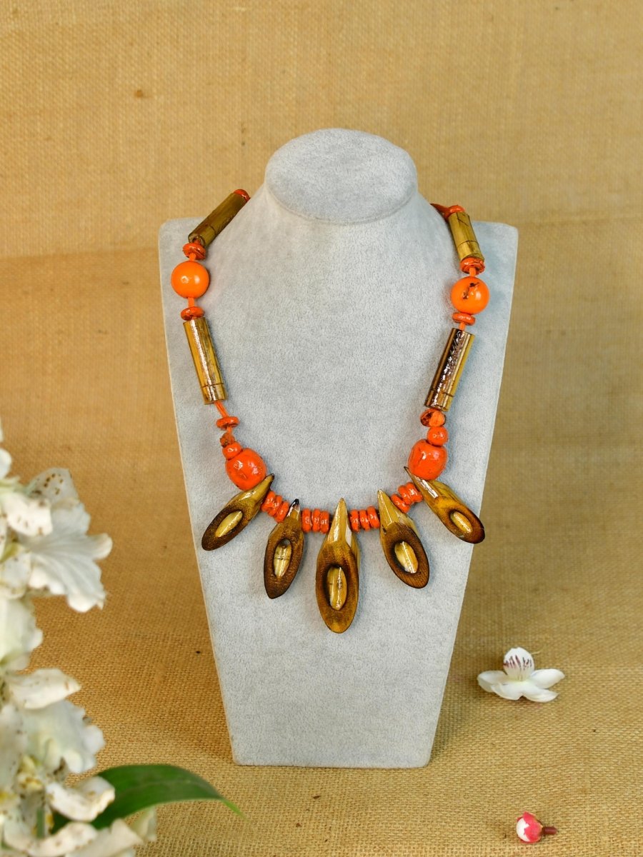 Sowpeace Handcrafted Bamboo Slice Necklace: Traditional Elegance Redefined