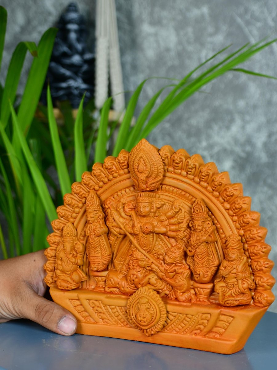 Sowpeace Handmade Terracotta Durga: Artisan Tabletop Decor