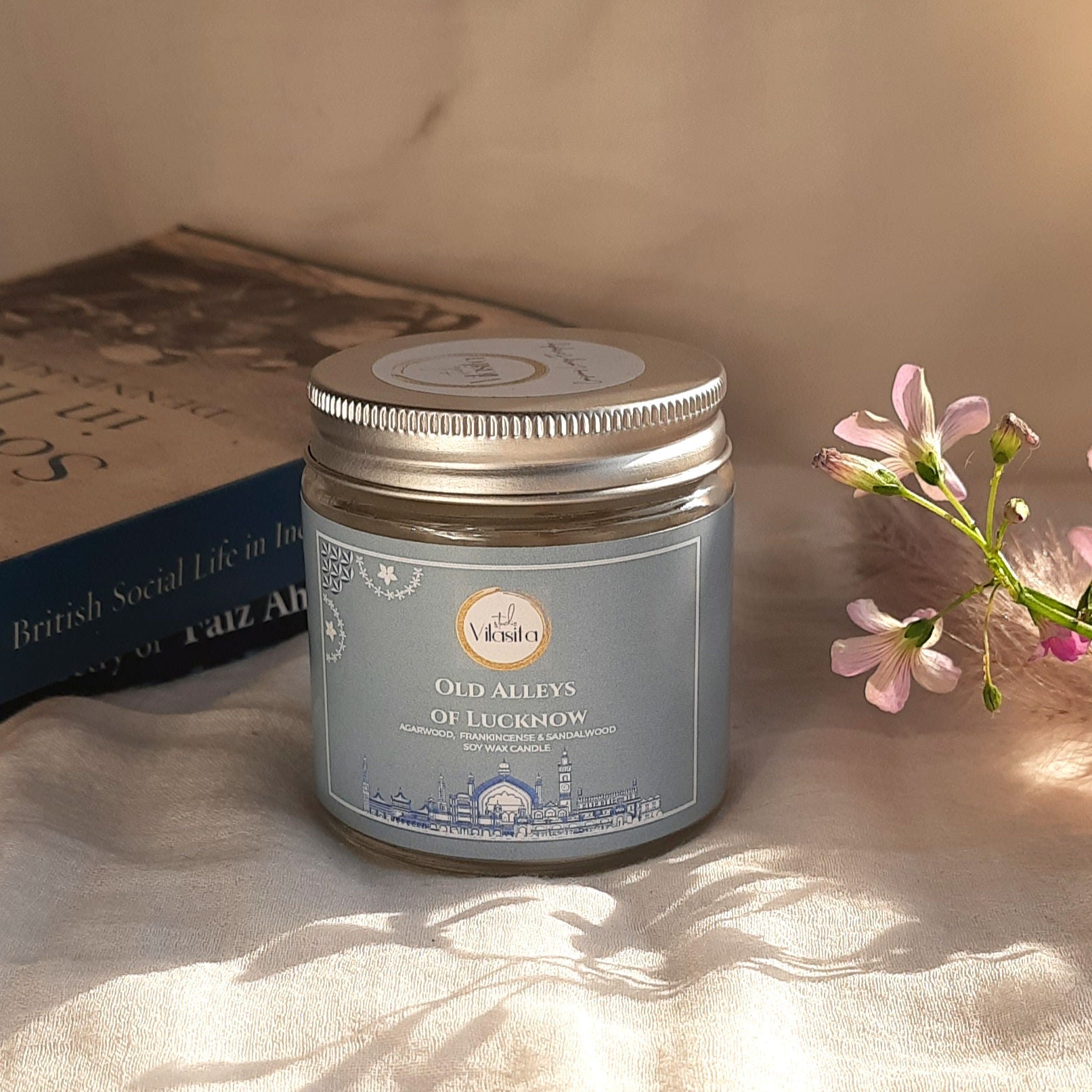 Soy Wax Candle- Old Alleys of Lucknow | Agarwood, Frankincense and Sandalwood