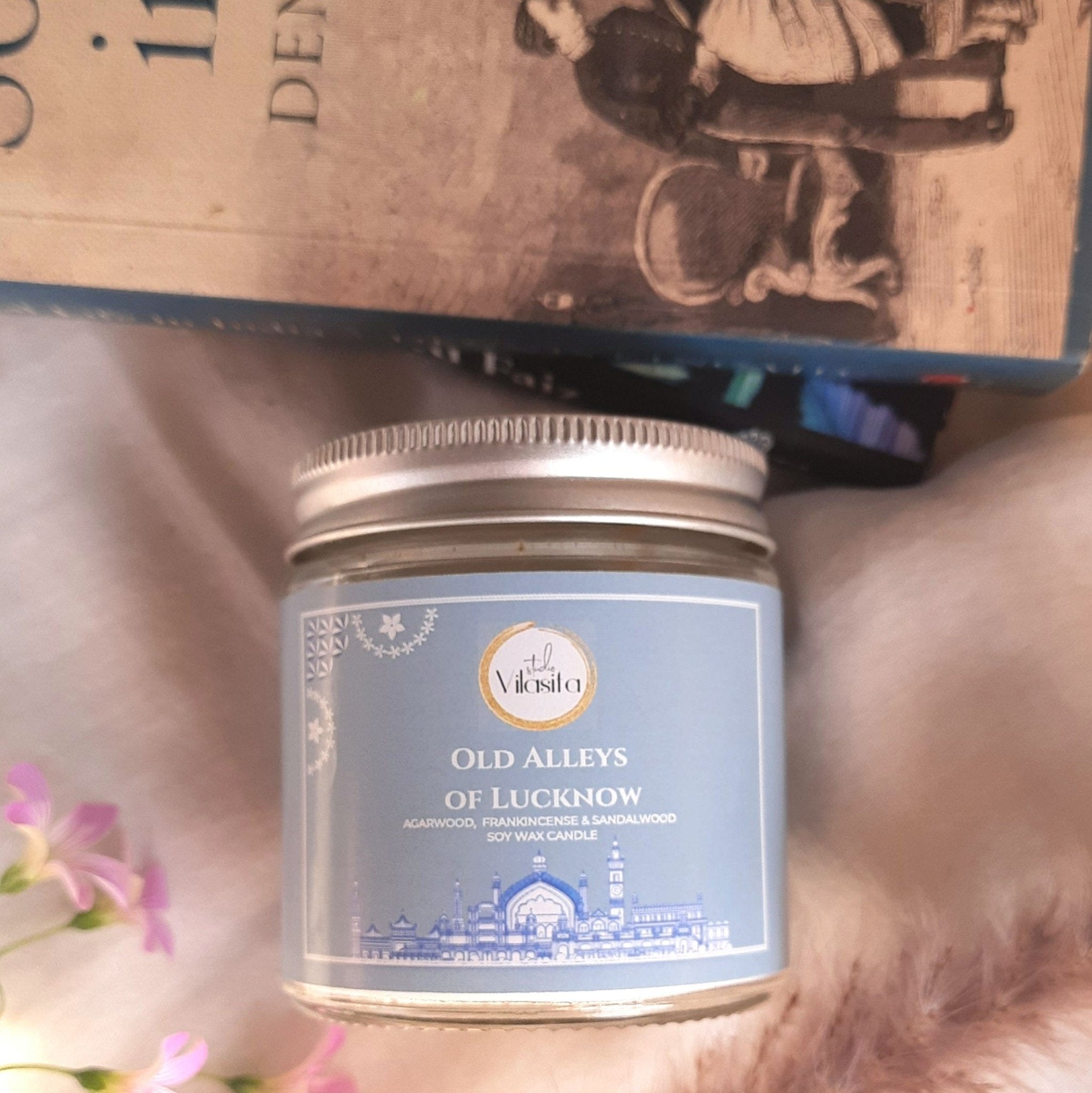 Soy Wax Candle- Old Alleys of Lucknow | Agarwood, Frankincense and Sandalwood
