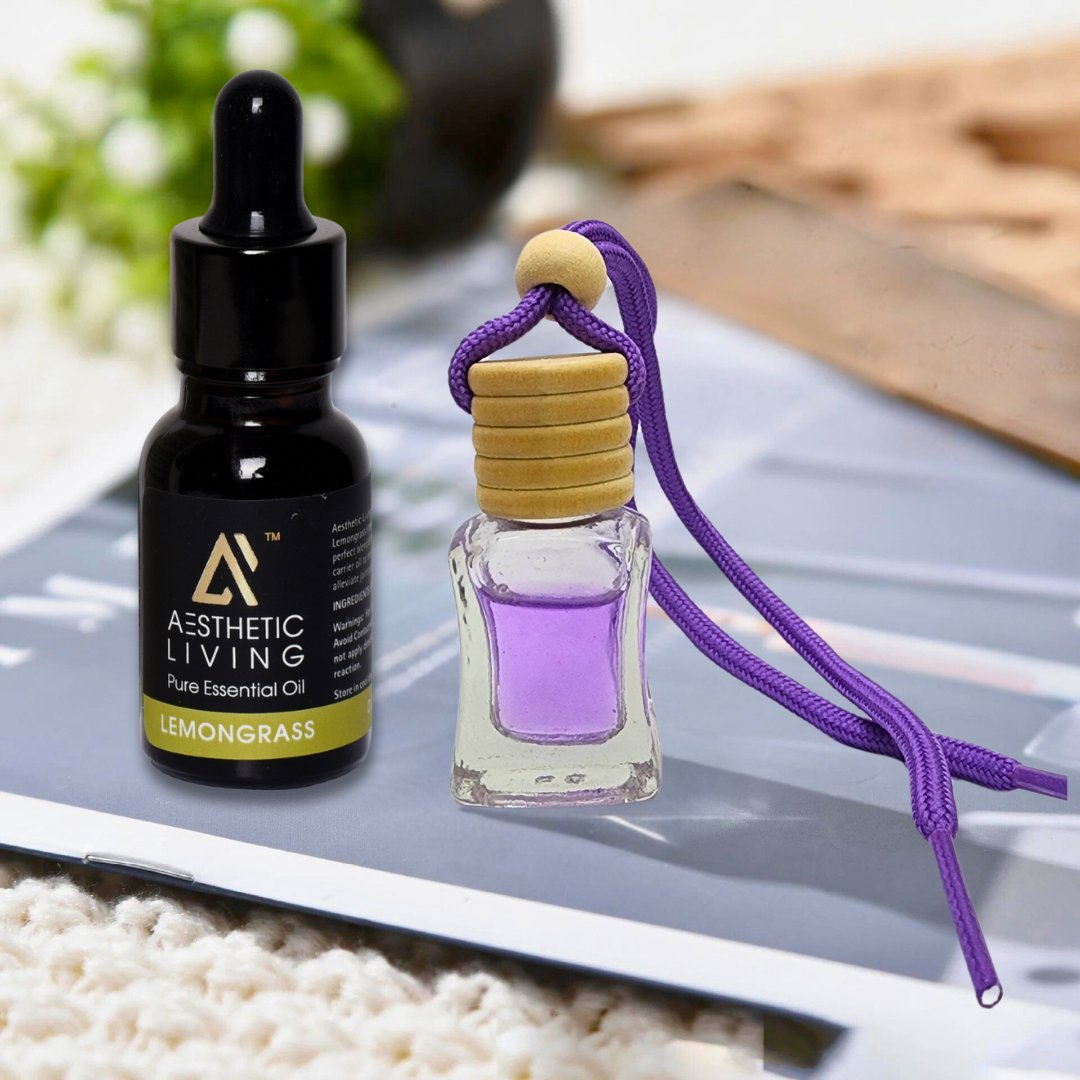 Square Car Aromatizer/ Diffuser Bottle with Essential Oil