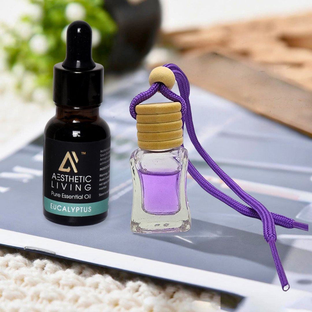 Square Car Aromatizer/ Diffuser Bottle with Essential Oil