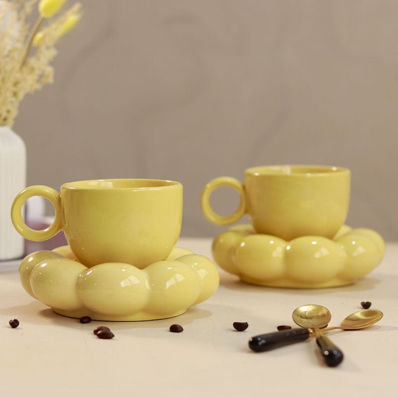 Sunflower Ceramic Cups-Yellow
